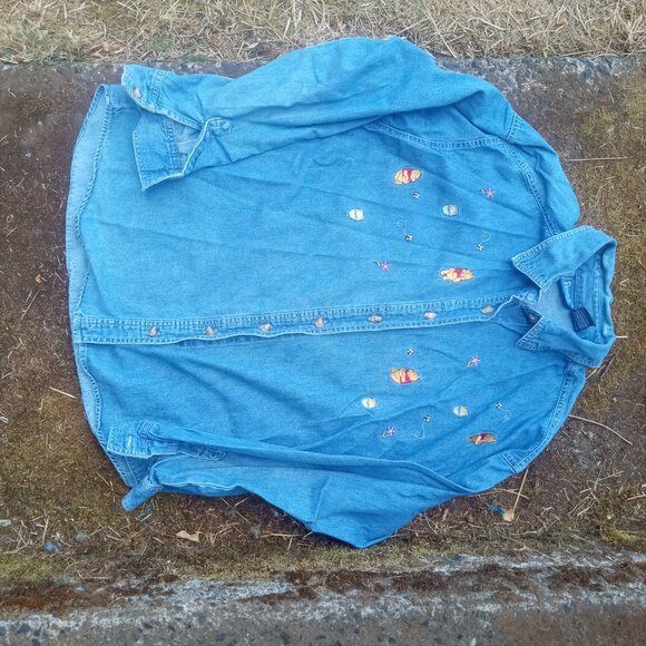 Vintage 90’s Denim  Winnie The Pooh Buttondown - Picture 9 of 16